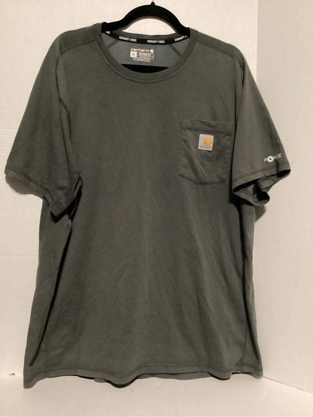 Carhartt Short-Sleeve Pocket Tee with Yellow Logo XL